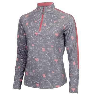 блуза,дамски,блузи,green,lamb,mae,half,zip,sweatshirt,black,outline,(grey)