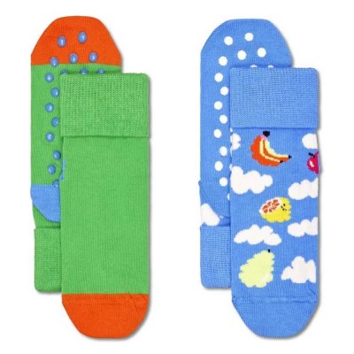 чорапи,детски,чорапи,hs,by,happy,socks,antislip,cloud,years,fruit,crew,socks,2,pairs,green,blue,(blue)