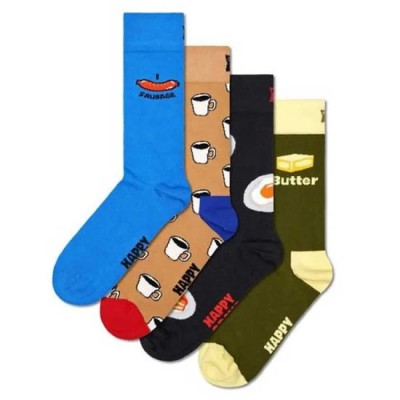 чорапи,мъжки,чорапи,hs,by,happy,socks,breakfast,gift,set,long,socks,multicolor