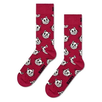 чорапи,мъжки,чорапи,hs,by,happy,socks,cat,long,socks,red,(dark,red)