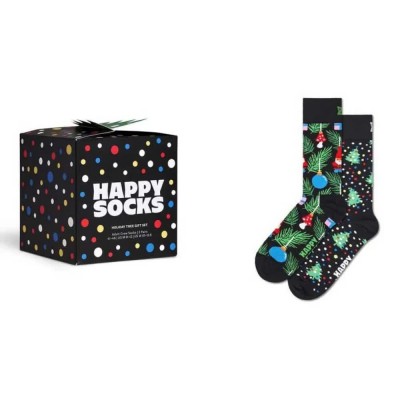 чорапи,мъжки,чорапи,hs,by,happy,socks,holida,years,tree,gift,set,long,socks,2,pairs,black,(black)