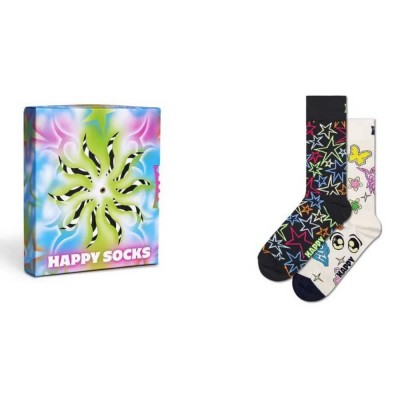 чорапи,мъжки,чорапи,hs,by,happy,socks,spinning,wheel,gift,set,long,socks,2,pairs,white,black,(white)