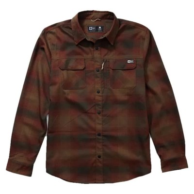 риза,с,дълъг,ръкав,мъжки,ризи,salty,crew,fathom,tech,flannel,long,sleeve,shirt,burgundy,(brown)