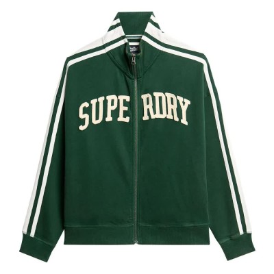 блуза,дамски,блузи,superdry,athletic,applq,loose,full,zip,sweatshirt,enamel,green,(green)