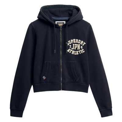блуза,дамски,блузи,superdry,athletic,relaxed,crop,full,zip,sweatshirt,blue,(eclipse,navy)