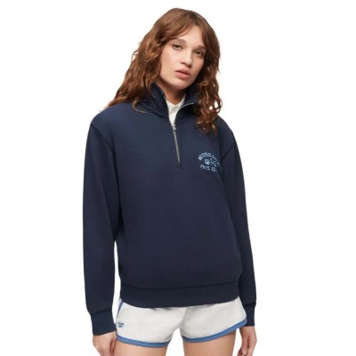 блуза,дамски,блузи,superdry,essential,sweat,half,zip,sweatshirt,blue