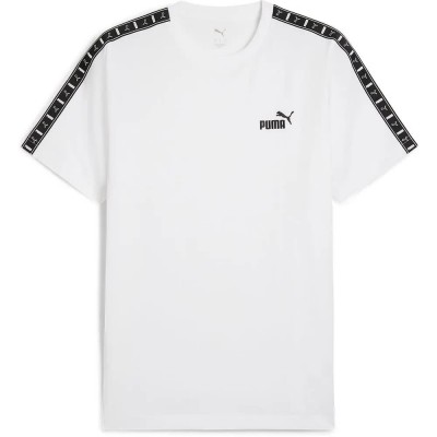 тениска,мъжки,тениски,puma,ess,tape,short,sleeve,t,shirt,white