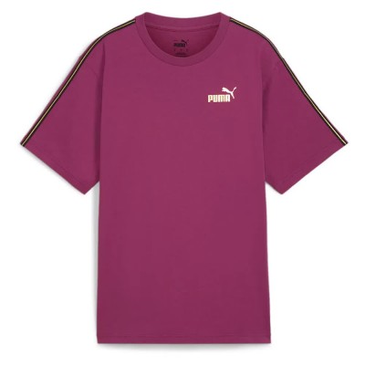 тениска,дамски,тениски,puma,ess,tape,minimal,gold,short,sleeve,t,shirt,magenta,gleam,(purple)