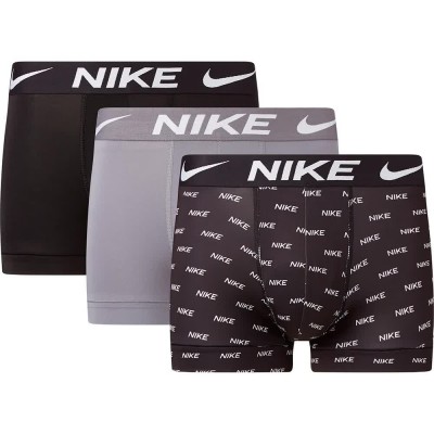 боксерки,мъжко,бельо,nike,0000ke1156,trunk,boxers,3,units,black,grey,(nike,logo,print,cool,grey,black)