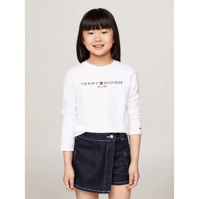 тениска,детски,тениски,tommy,hilfiger,essential,3,4,sleeve,t,shirt,white,(white)