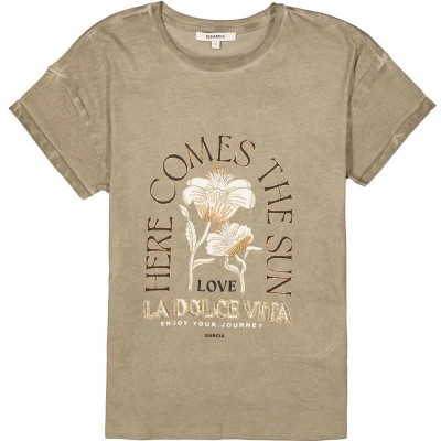 тениска,дамски,тениски,garcia,b50005,short,sleeve,t,shirt,summer,olive,(beige)
