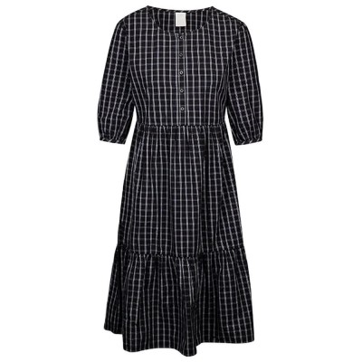 рокля,дамски,поли,и,рокли,trespass,helen,short,sleeve,dress,black,(black,check)