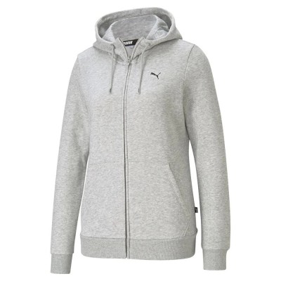 блуза,дамски,блузи,puma,small,logo,full,zip,sweatshirt,grey