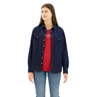 риза,с,дълъг,ръкав,дамски,блузи,дамски,ризи,pepe,jeans,pl304894,long,sleeve,shirt,denim,(blue)
