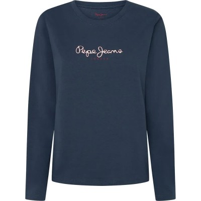 тениска,мъжки,тениски,дамски,тениски,pepe,jeans,fiore,long,sleeve,t,shirt,blue,(washed,navy,blue)