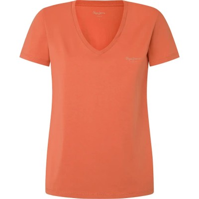 тениска,дамски,тениски,pepe,jeans,fiore,short,sleeve,t,shirt,sunset,orange,(orange)