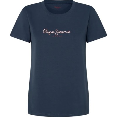 тениска,дамски,тениски,pepe,jeans,fiore,short,sleeve,t,shirt,washed,navy,blue,(blue)