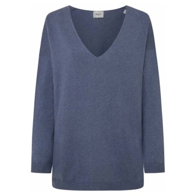 блуза,дамски,пуловери,дамски,плетени,дрехи,pepe,jeans,pl702220,isela,v,neck,sweater,blue,(weller,blue)