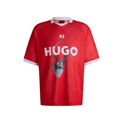 тениска,мъжки,тениски,hugo,doefas,10269209,short,sleeve,t,shirt,open,pink,(red)