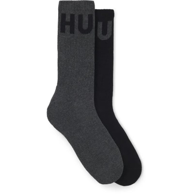 чорапи,мъжки,чорапи,hugo,rib,iconcol,socks,2,pairs,black,grey,(medium,grey)