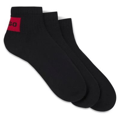 чорапи,мъжки,чорапи,hugo,sh,rib,label,10271620,socks,3,pairs,black,(black)