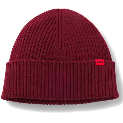 шапка,всички,шапки,hugo,xola,10263714,red,beanie,red,(dark,pink)