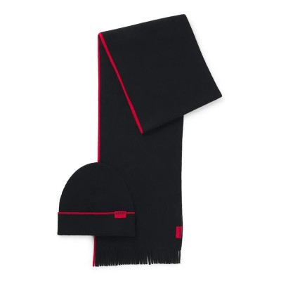 шал,ръкавици,шапки,и,шалове,hugo,zaschel,10260700,red,scarf,black,(black)
