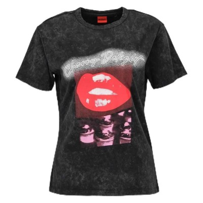 тениска,дамски,тениски,hugo,damacia,2,short,sleeve,t,shirt,black