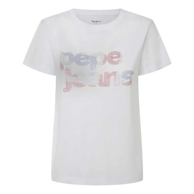 тениска,дамски,тениски,pepe,jeans,pl505970,short,sleeve,t,shirt,white,(white)