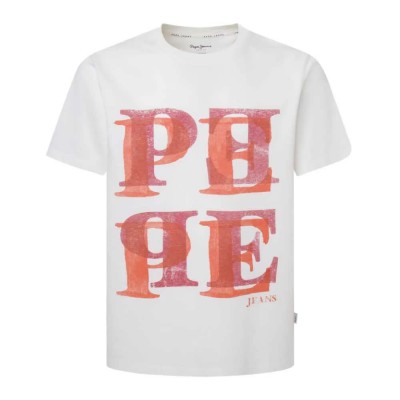 тениска,мъжки,тениски,pepe,jeans,pm509634,short,sleeve,t,shirt,off,white,(white)