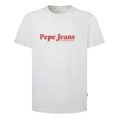 тениска,мъжки,тениски,pepe,jeans,pm509649,short,sleeve,t,shirt,off,white,(white)