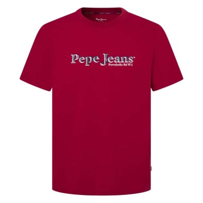 тениска,мъжки,тениски,pepe,jeans,pm509649,short,sleeve,t,shirt,ruby,red,(red)