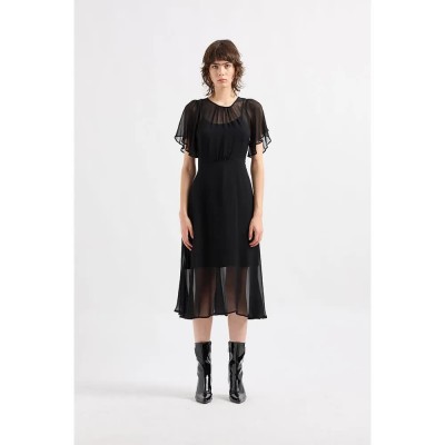 рокля,дамски,поли,и,рокли,armani,exchange,6dya08,yn1vz,short,sleeve,midi,dress,black