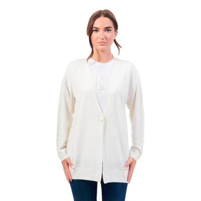 жилетка,дамски,пуловери,дамски,плетени,дрехи,armani,exchange,6dye1j,yme3z,cardigan,natural,(white)