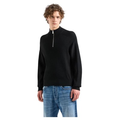 блуза,мъжки,пуловери,armani,exchange,6dzm6l,zm5bz,half,zip,sweater,black