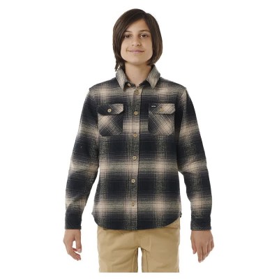 риза,с,дълъг,ръкав,детски,ризи,rip,curl,count,flannel,long,sleeve,shirt,black,(taupe)