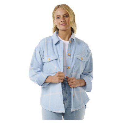 риза,с,дълъг,ръкав,дамски,блузи,дамски,ризи,rip,curl,the,search,flannel,long,sleeve,shirt,light,blue