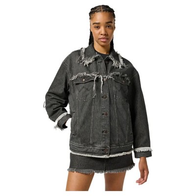 яке,дамски,якета,и,палта,wrangler,fray,denim,jacket,grey