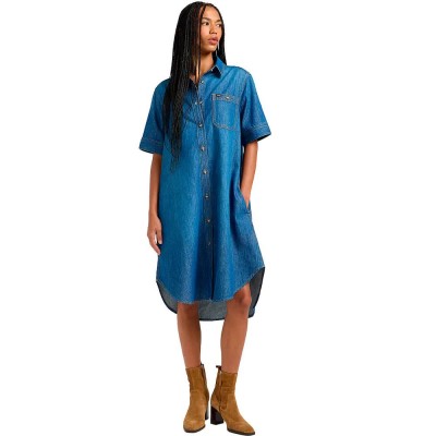 рокля,дамски,поли,и,рокли,lee,all,purpose,a,line,short,sleeve,dress,blue