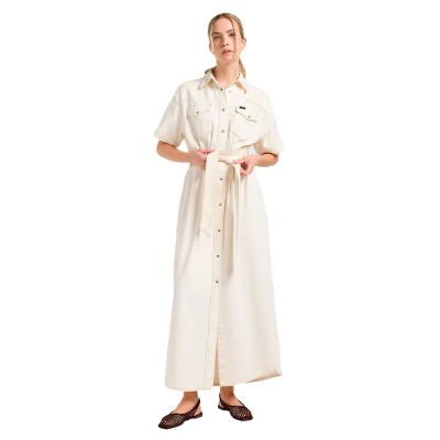 рокля,дамски,поли,и,рокли,lee,western,short,sleeve,long,dress,ecru,(beige)