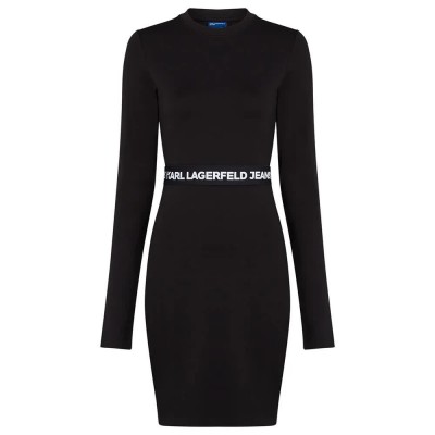 дънки,дамски,поли,и,рокли,karl,lagerfeld,jeans,a1w13009,dress,black,(black)