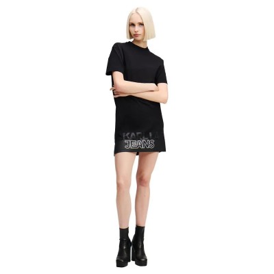 рокля,дамски,поли,и,рокли,karl,lagerfeld,a1w13015,short,sleeve,dress,black