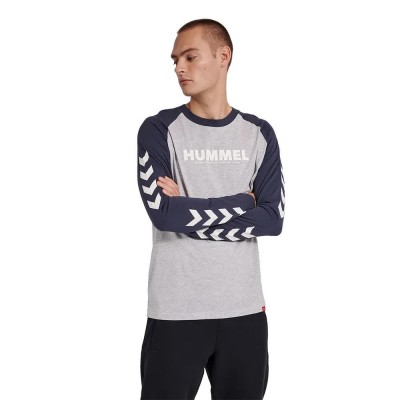 тениска,мъжки,тениски,hummel,legacy,blocked,long,sleeve,t,shirt,grey,(grey,melange,blue,nights)