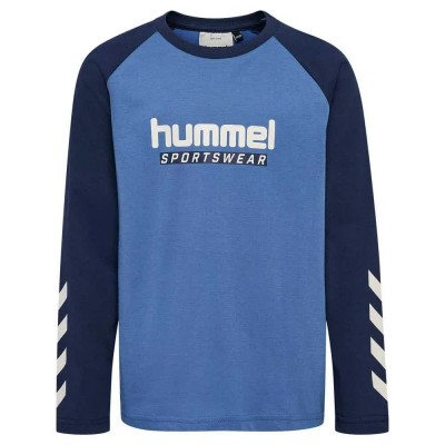 тениска,детски,тениски,hummel,logo,long,sleeve,t,shirt,blue,(7379)