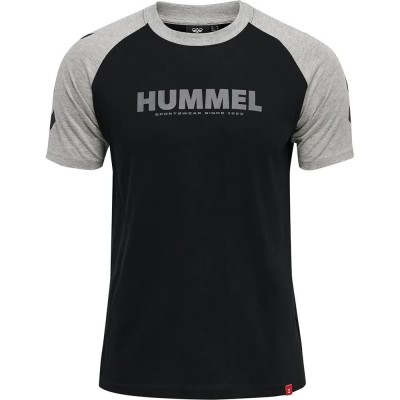 тениска,мъжки,тениски,hummel,sigue,buscando,short,sleeve,t,shirt,black,(black,grey,melange)
