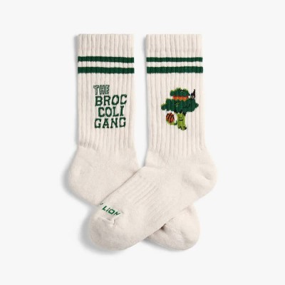 чорапи,детски,чорапи,jimmy,lion,athletic,the,broccoli,gang,crew,socks,white,(beige)