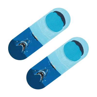 чорапи,мъжки,чорапи,jimmy,lion,jaws,shark,attack,no,show,socks,blue,(blue)