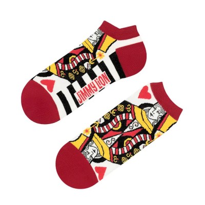 чорапи,мъжки,чорапи,jimmy,lion,queen,of,hearts,short,socks,red,(white,+,black)