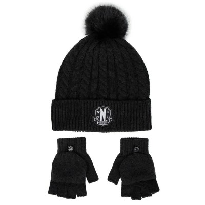 комплект,всички,шапки,wednesday,set,pieces,wednesday,beanie,black,(black)