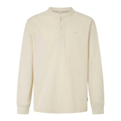 тениска,мъжки,тениски,pepe,jeans,ashford,long,sleeve,t,shirt,ivory,white,(beige)